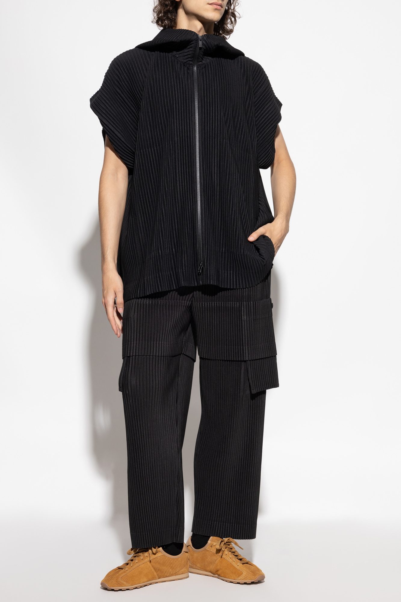 極美品 HOMME PLISSE TAILORED PLEATS 2 VEST Black Pleated vest Homme Plissé Issey Miyake - Vitkac Italy